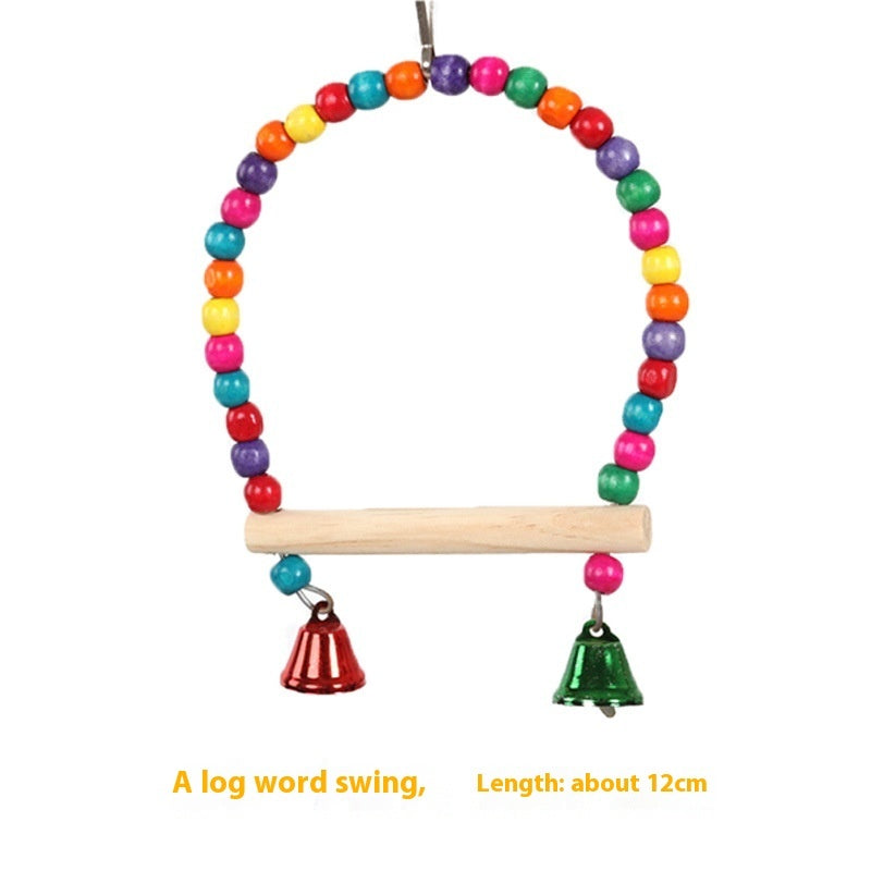 Parrot Solid Wood Stand Rod Swing Grinding Claw Toy