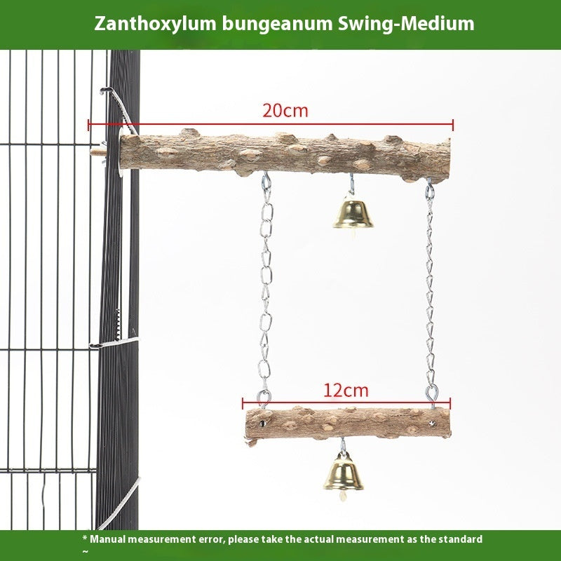 Parrot Solid Wood Stand Rod Swing Grinding Claw Toy