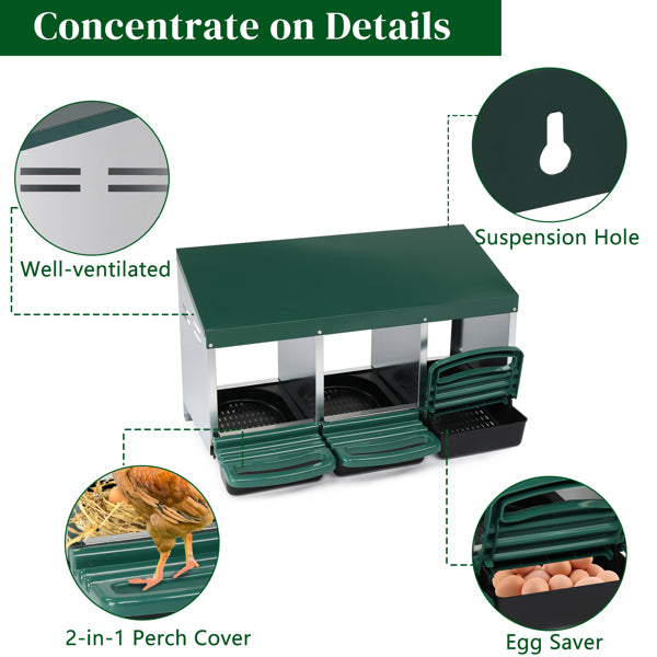 3-compartment Chicken Feeding Trough