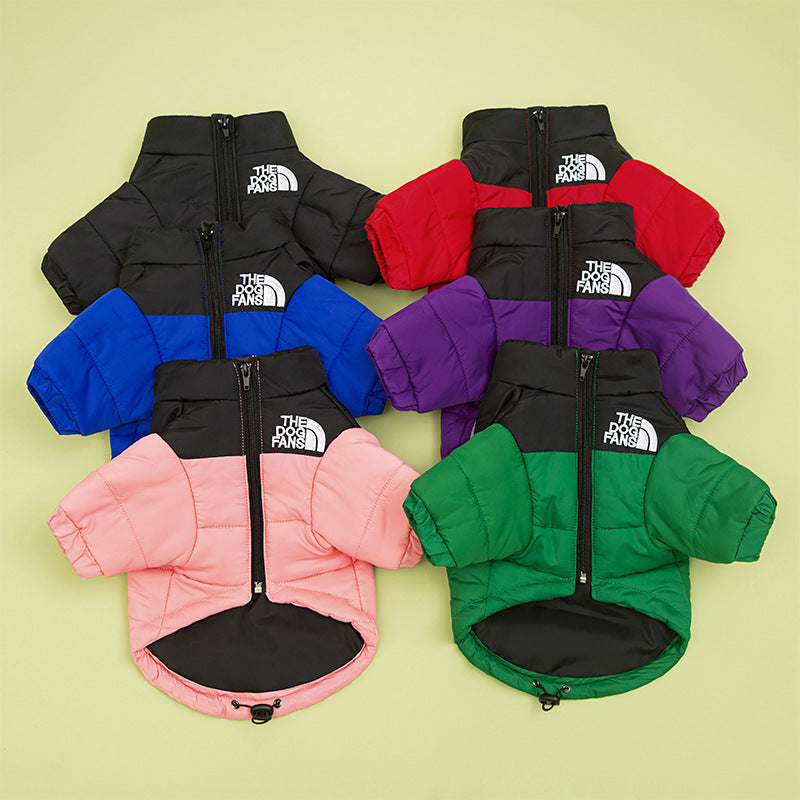 Pet Clothes Trendy Brand Dog Face Cotton Clothes Windproof And Rainproof Shell Jacket