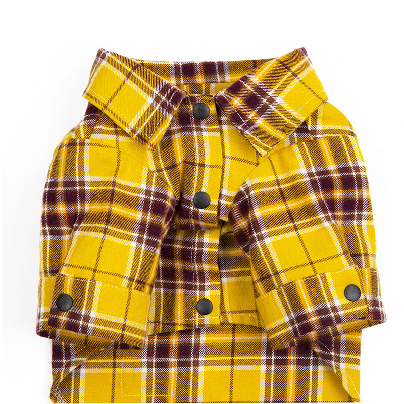 Pet Leisure Plaid Shirt Pet Clothes Shirt