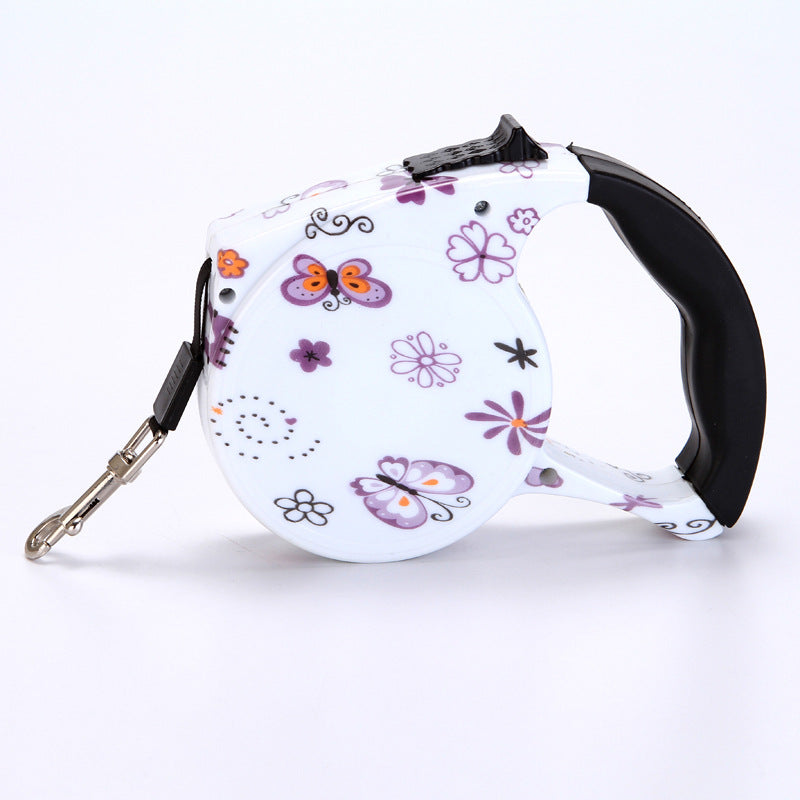 Automatic Cute Dog Walker Traction Rope Flat Rope Traction Device Dog Rope Multicolor