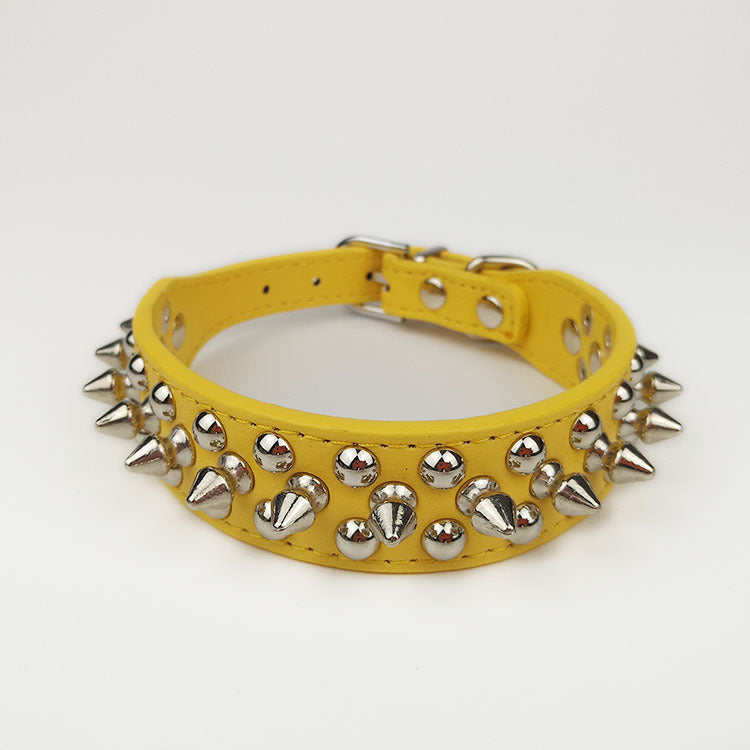 Leather Pet Collar Round Studded Dog