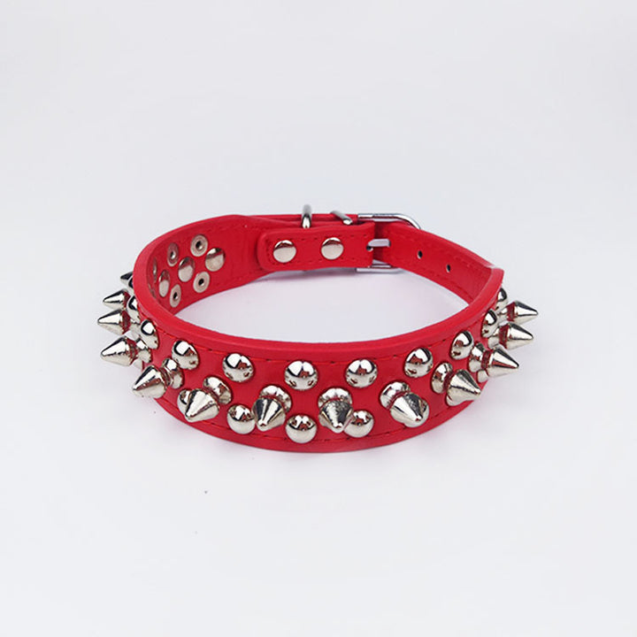 Leather Pet Collar Round Studded Dog