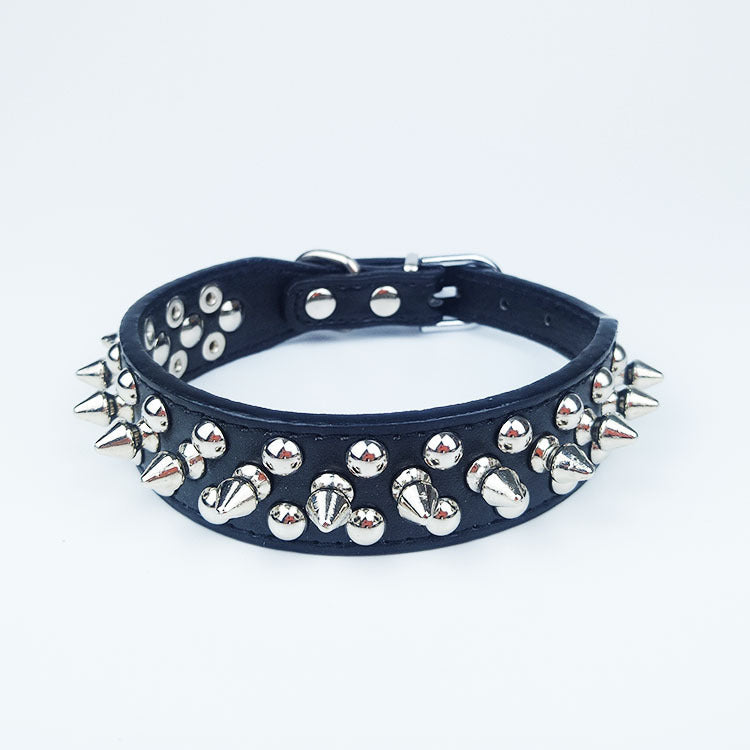 Leather Pet Collar Round Studded Dog