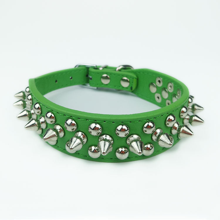 Leather Pet Collar Round Studded Dog