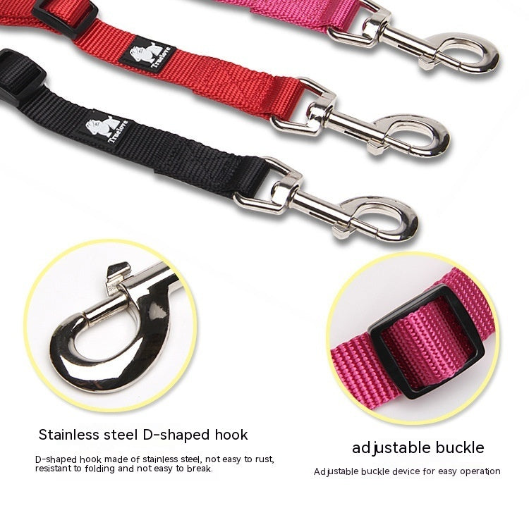 Pet Dog Double Head Two Traction Rope