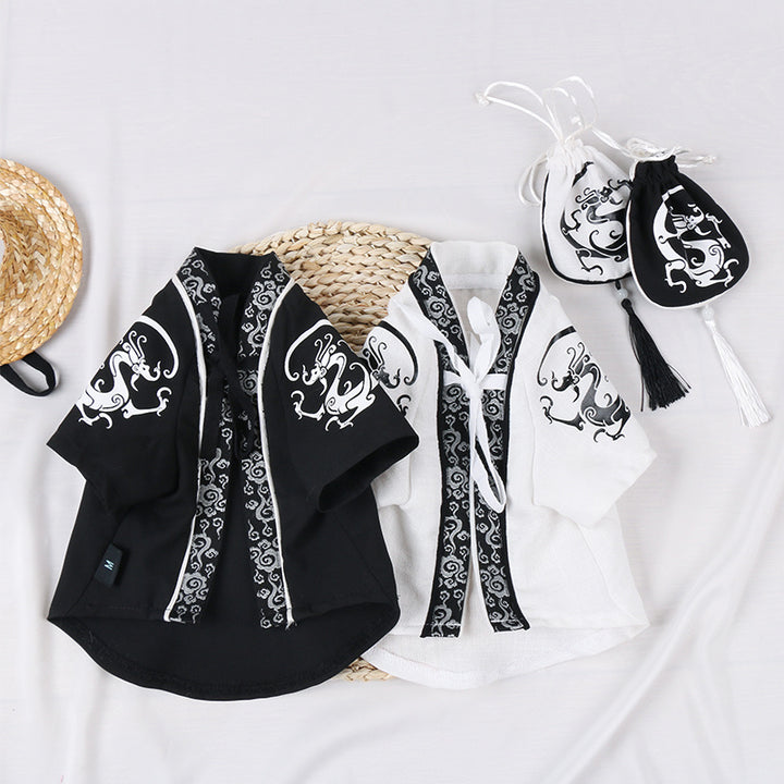 mall dog Dragon Robe anti hair pet clothing