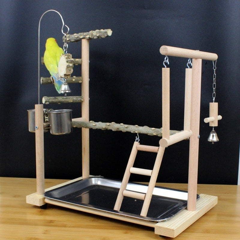 Parrot Toys Tiger Skin Peony Bird Stand Xuanfeng Xiaotai Stand Pepper Wooden Stand Sub-stand Pole