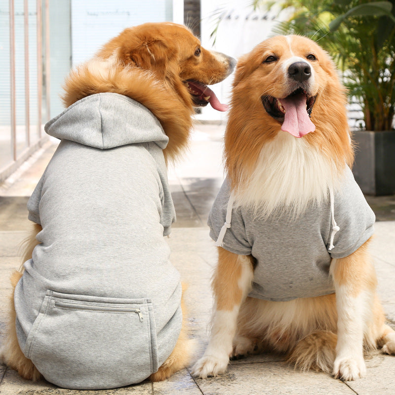 Plaid Zipper Pocket Dog Cat Pet Clothes Sweater