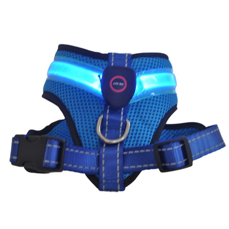 Pet Supplies LED Illuminated Dog Chest Strap Charging Mesh