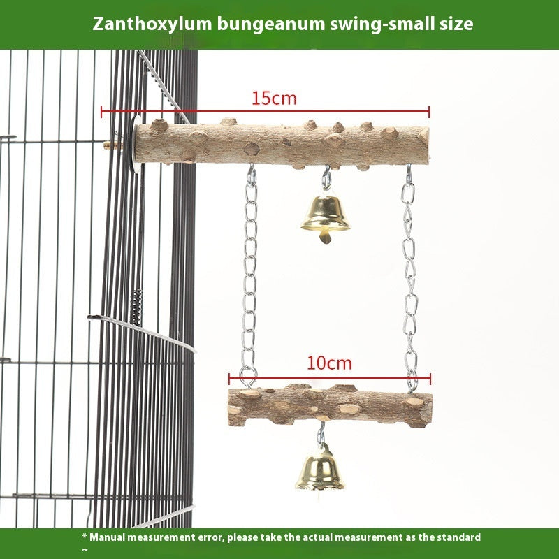 Parrot Solid Wood Stand Rod Swing Grinding Claw Toy