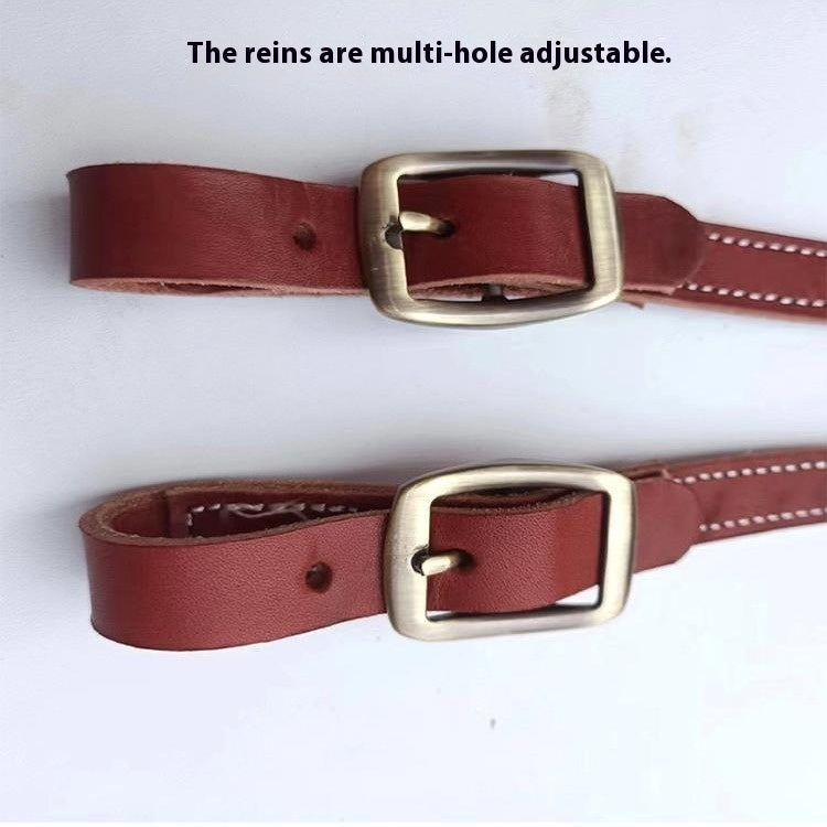 Horse Halter Pure Cowhide Equipment Dragon Cover Metal Buckle Elegant