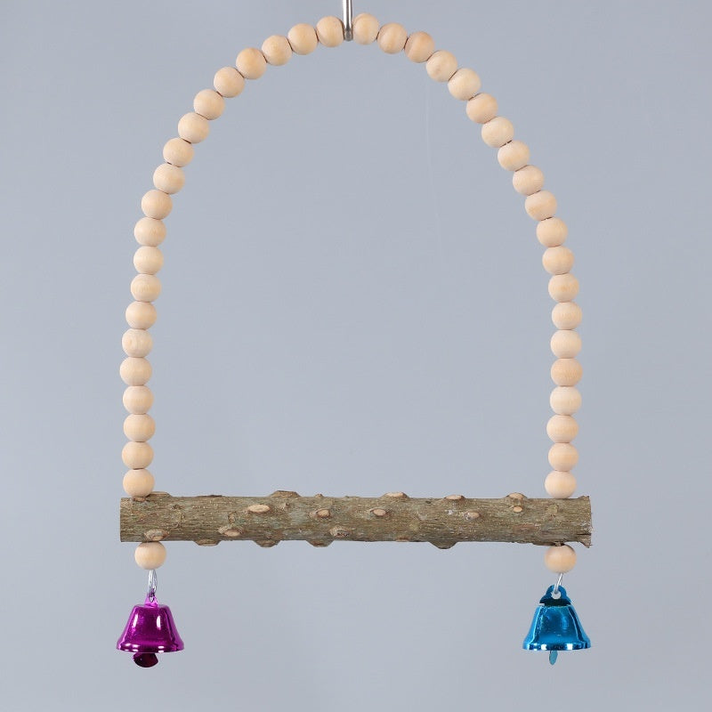 Parrot Solid Wood Stand Rod Swing Grinding Claw Toy