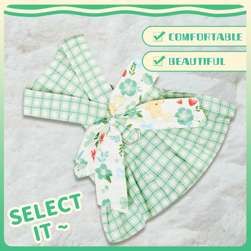 Summer Small Dog Clothes Pet Harness With Leash Puppy Dresses Cute Outdoor Clothing Pet Dress Puppy Chihuahua Costume Dog Item