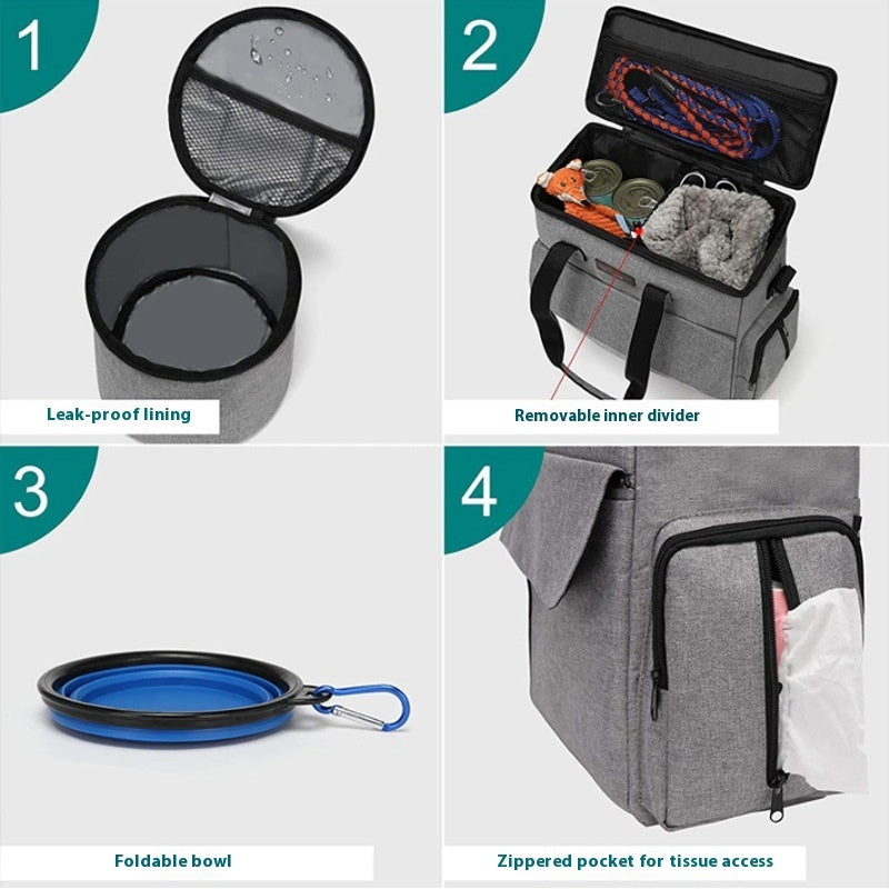 Dog Travel Bag Kit Pet Bag Out