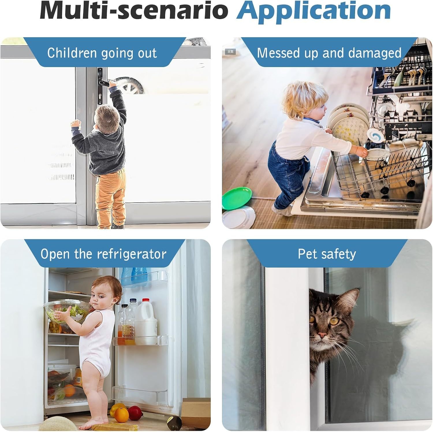 Cat Door Latch And Door Stopper Adjustable Cat Door Strap Soft Foam Door Pinch Guard Keep Dogs And Children Out Of Litter Box Cat Feeder No Need For Cat Door And Cat Gate