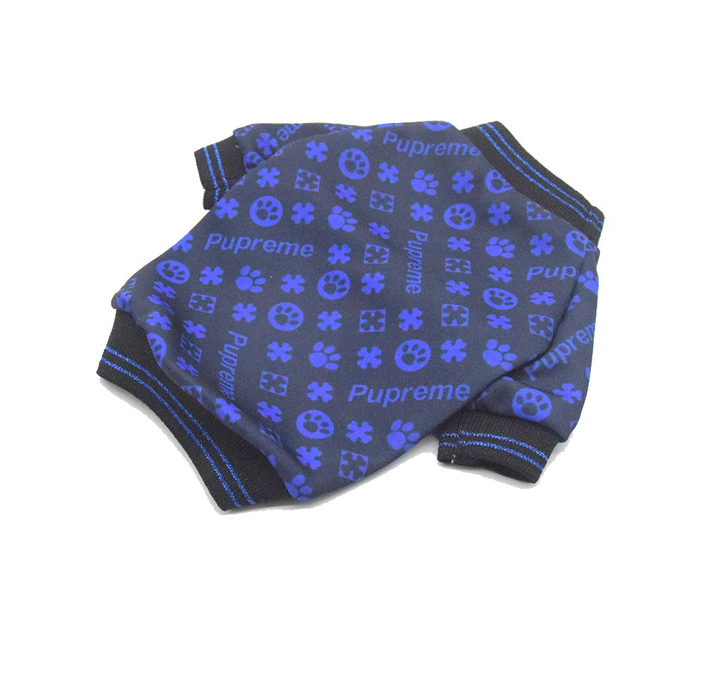 Trendy Brand Dog Clothes Net Celebrity Dog Clothes With Dog Paws Full Print