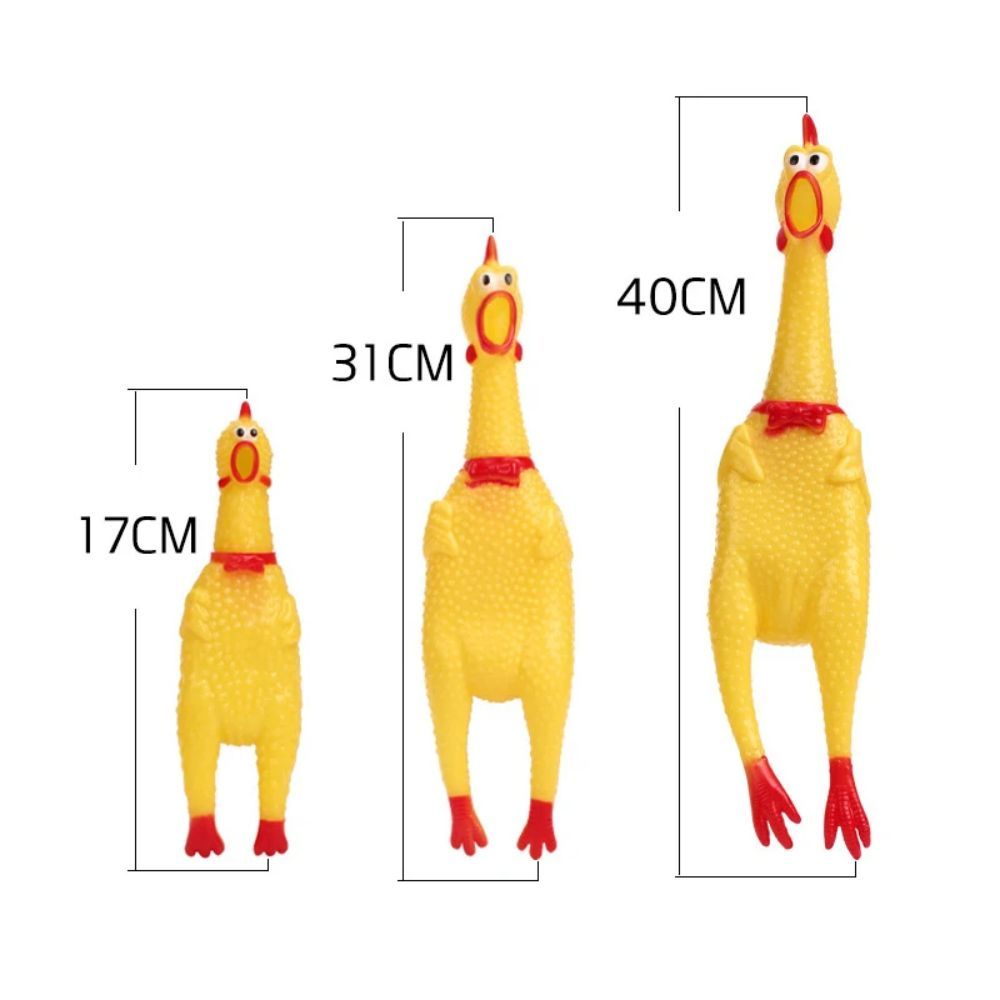 New Pet Dog Squeak Toy Screaming Chicken Squeeze Dog Chew Toy Durable And Fun Yellow Rubber Exhaust Chicken Toys