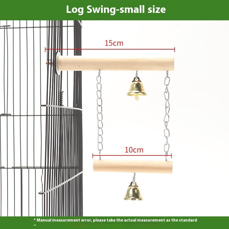 Parrot Solid Wood Stand Rod Swing Grinding Claw Toy