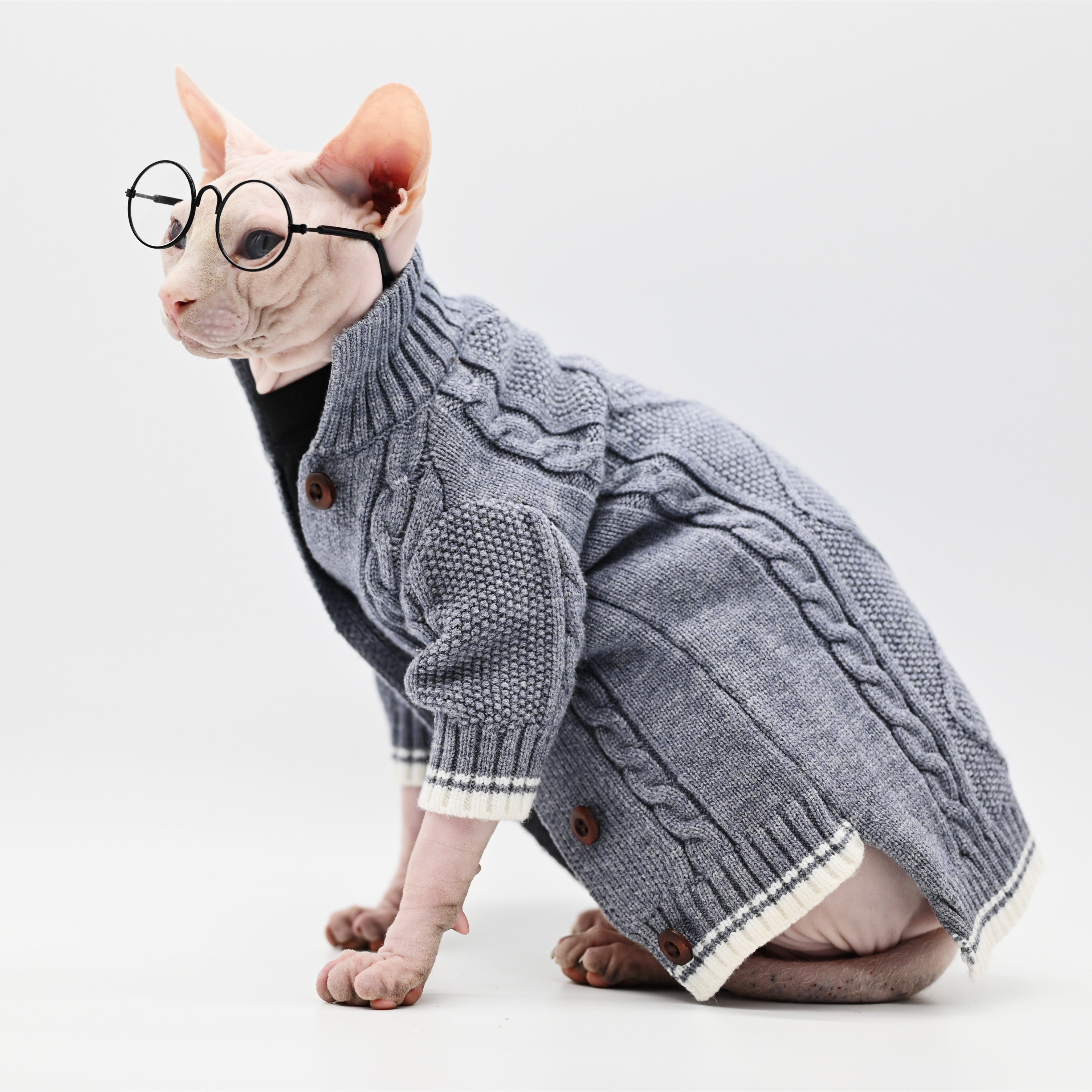 Pure Cotton Knitted Soft Fabric Hairless Cat Sweater