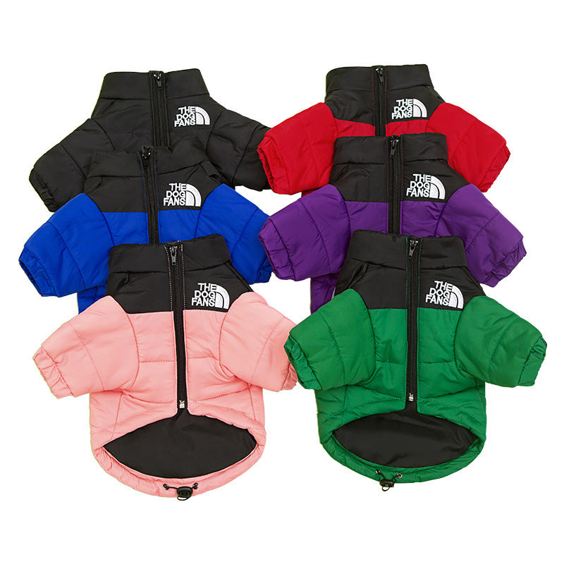 Pet Clothes Trendy Brand Dog Face Cotton Clothes Windproof And Rainproof Shell Jacket