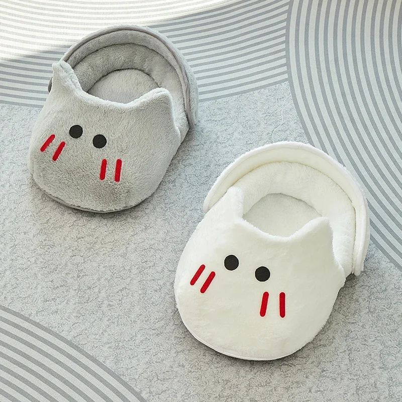 Portable Plush Slipper Cat Bed Pet Mattress Warm Soft Comfortable Basket Sleeping Bag Nest Beds For Cat And Dog Pet Accessories