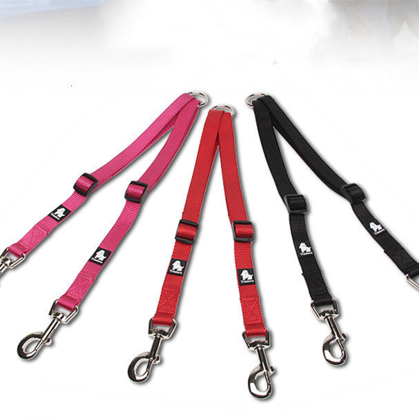 Pet Dog Double Head Two Traction Rope