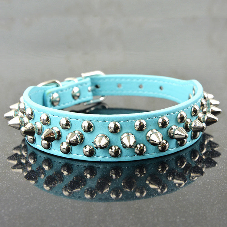 Leather Pet Collar Round Studded Dog