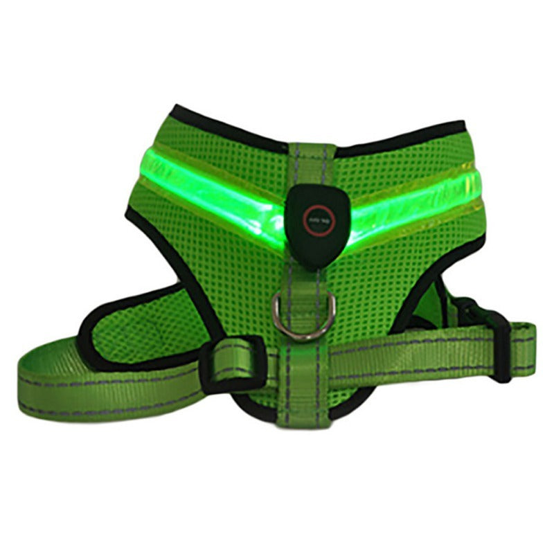 Pet Supplies LED Illuminated Dog Chest Strap Charging Mesh