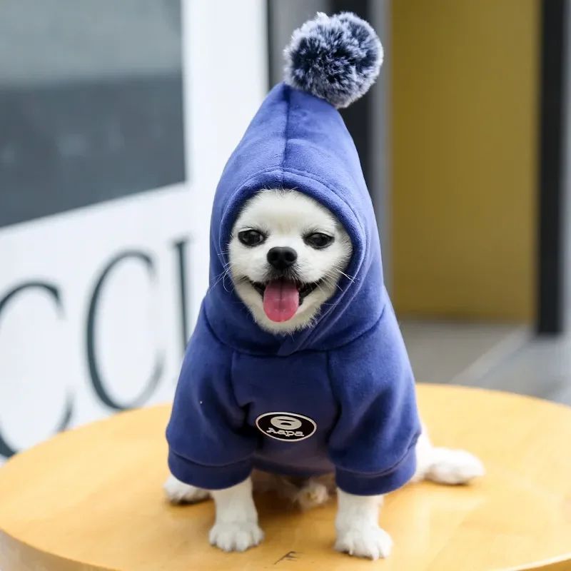 Pet Dog Cat Clothes Fleece Hooded Hairball Coat Jacket Winter Kitty Small Medium Dogs Cats Cool Pajamas Chihuahua