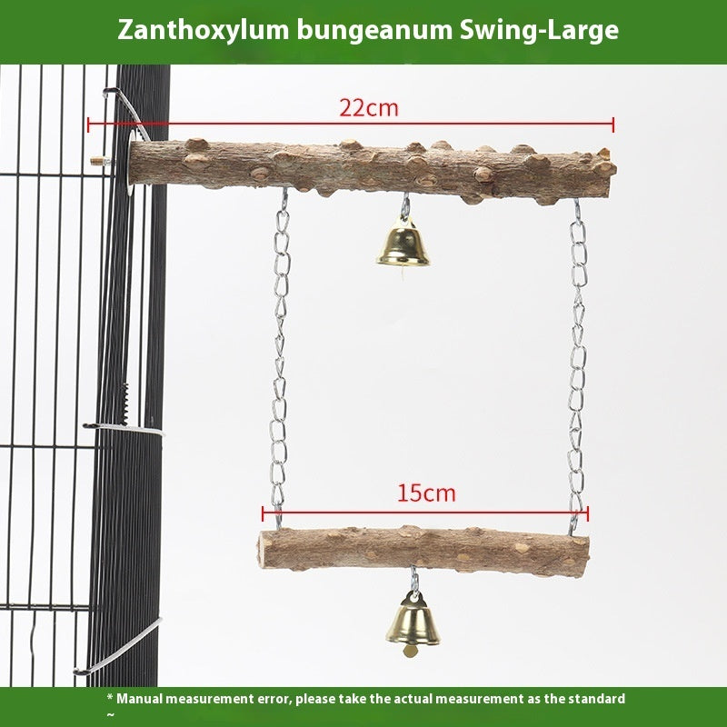 Parrot Solid Wood Stand Rod Swing Grinding Claw Toy